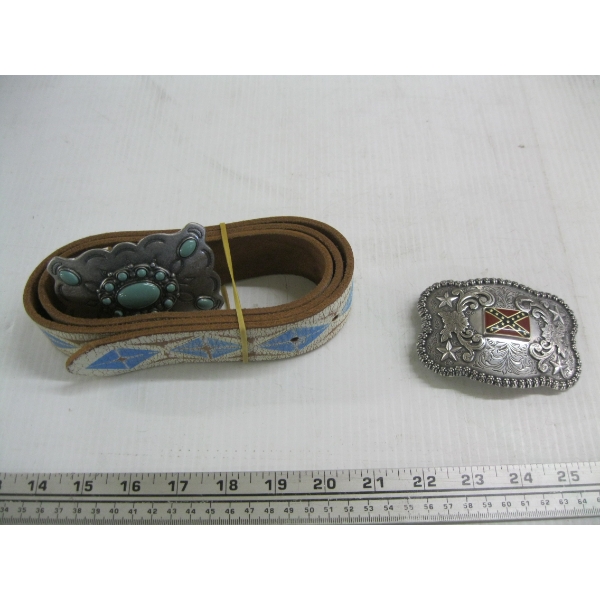 BELT W/BELT BUCKLE & EXTRA BELT BUCKLE