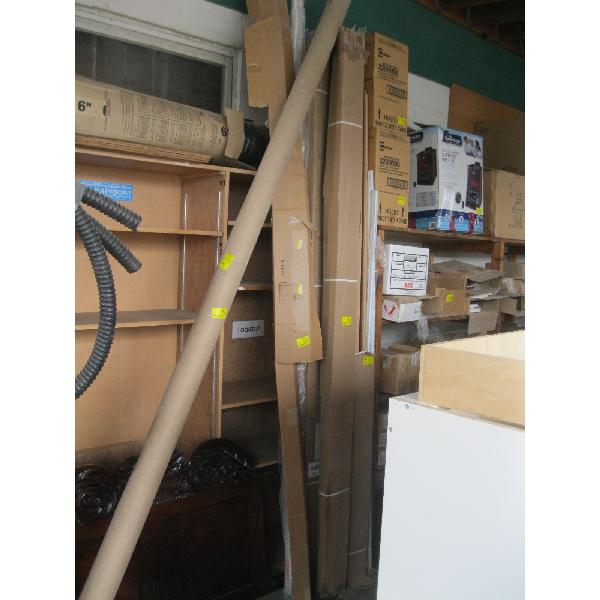 LG. LOT OF ASST. TRIM PIECES, CURTAIN RODS, ETC.