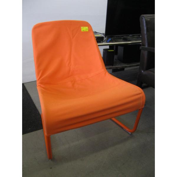 ORANGE METAL FRAME CHAIR
