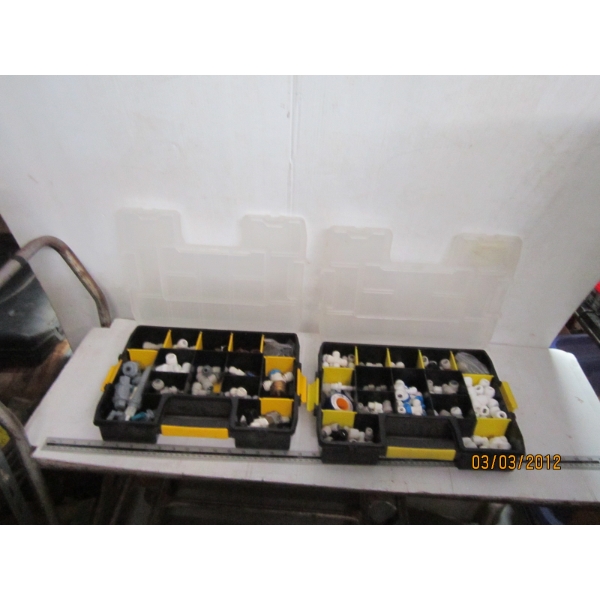 2 PLASTIC CONTAINERS W/ASST. FITTINGS