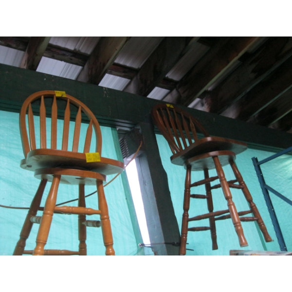 2 WOODEN STOOLS