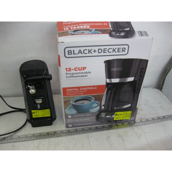 BLACK & DECKER COFFEEMAKER & AN ELECTRIC CAN OPENER