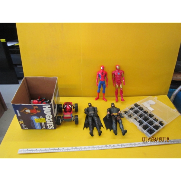 SPIDERMAN & BATMAN FIGURINES, ETC.