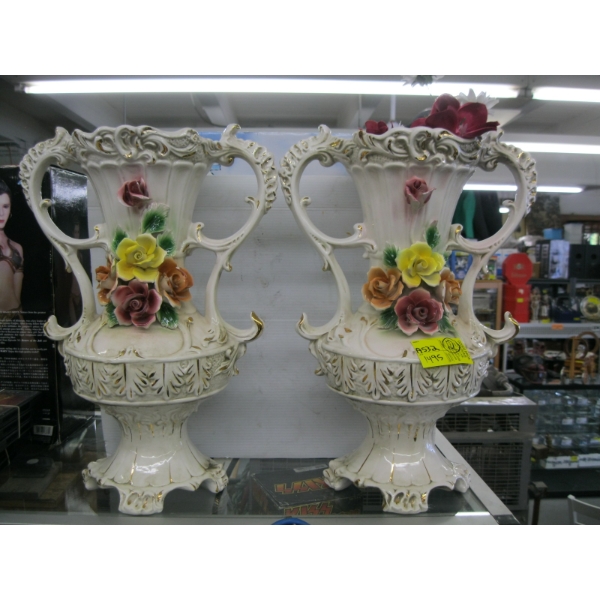 2 CAPODIMONTE VASES