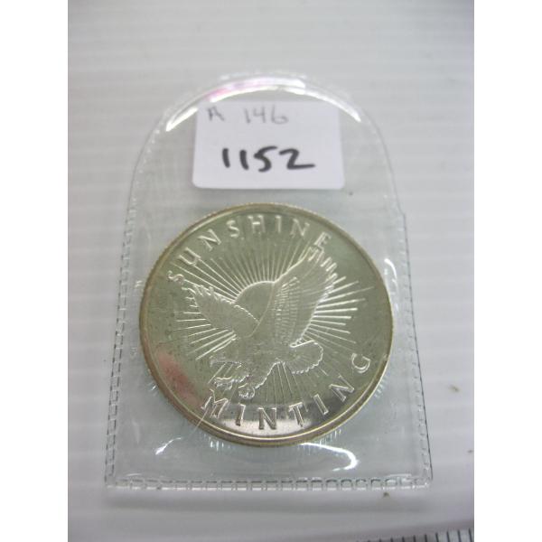 SUNSHINE MINTING 1 OZ SILVER .999 COIN (TAX EXEMPT)