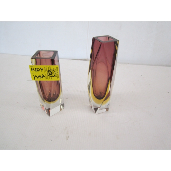 2 GLASS VASES