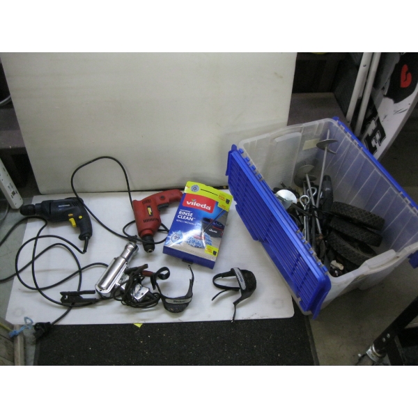 BIN W/MISC. DRILLS, TIMING GUN, ETC.