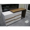 Image 2 : "AS IS" WHITE & WOOD FINISH DRESSER W/SLIDING WOOD TOP FOR DESK