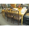 Image 1 : RATTAN BAMBOO LOOK DINING TABLE W/1 LEAF & 6 CHAIRS