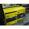 Image 4 : VINTAGE MIRRORED DRESSER PAINTED YELLOW, BLUE & RED