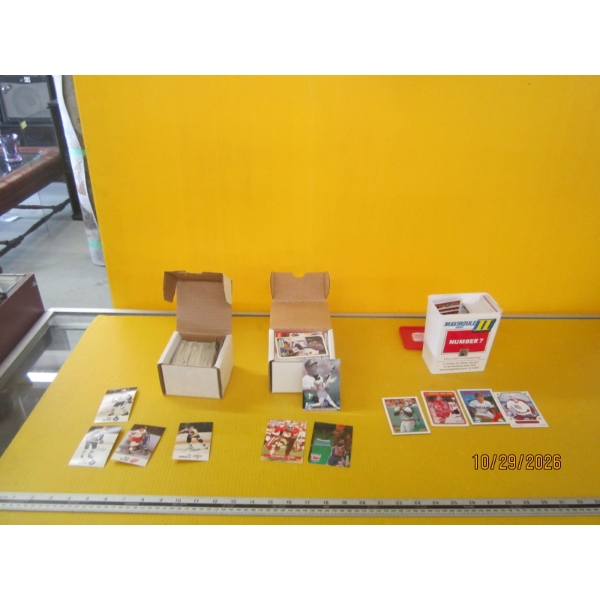 3 CONTAINERS OF SPORTS CARDS, STICKERS, ETC.