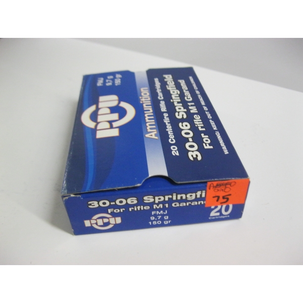 PPU 30-06 SPRG 9.7GR 150GRS FMJ|1X20 CENTERFIRE RIFLE CARTRIDGES