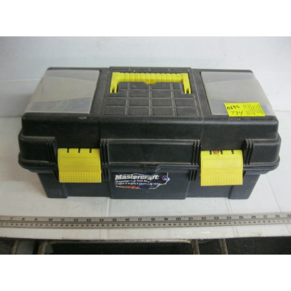 PLASTIC TOOLBOX W/ASST. CONTENTS