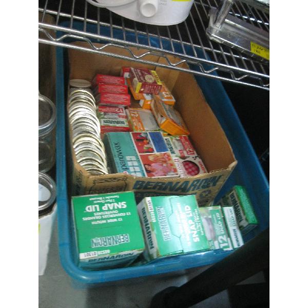 1 TOTE OF CANNING JAR LIDS