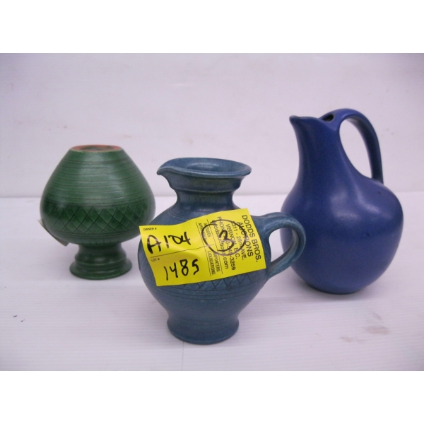 3 SMALL WILHELM KAGEL POTTERY VASES