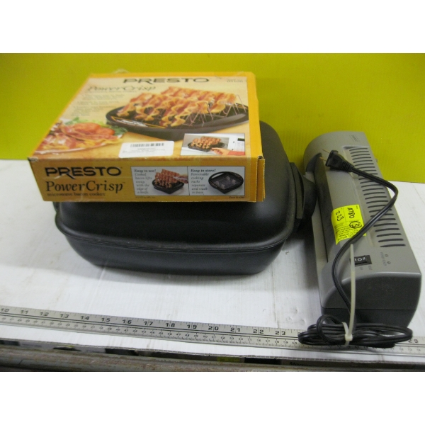 PAPER SHREDDER, BACON CRISPER, FRY PAN
