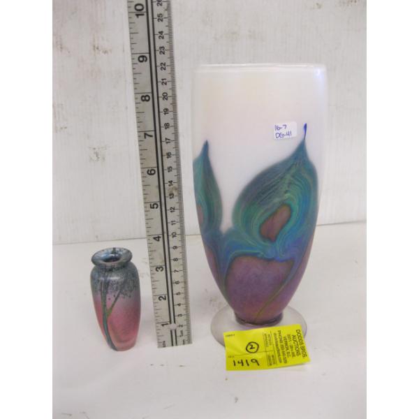 ART VARGAS VASE (SIGNED) & PETE RIBEDO DIFFUSER BOTTLE