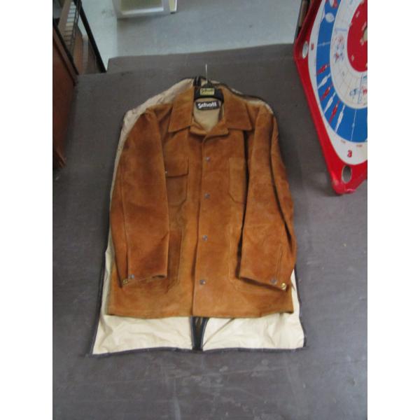 LEATHER COAT, SZ ?