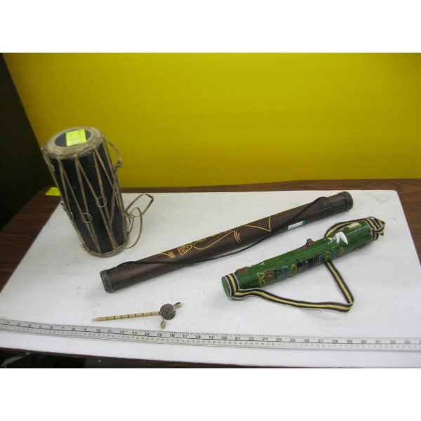 DRUM & 2 RAIN STICKS