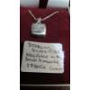 Image 2 : STERLING SILVER NECKLACE W/PENDANT W/SMALL DIAMONDS, 17" CHAIN