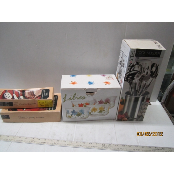 SILVERWARE, SILVERWARE HOLDER, ETC.