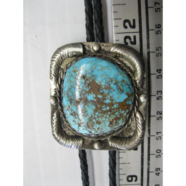 TURQUOISE & SILVER NAVAJO BOLO TIE
