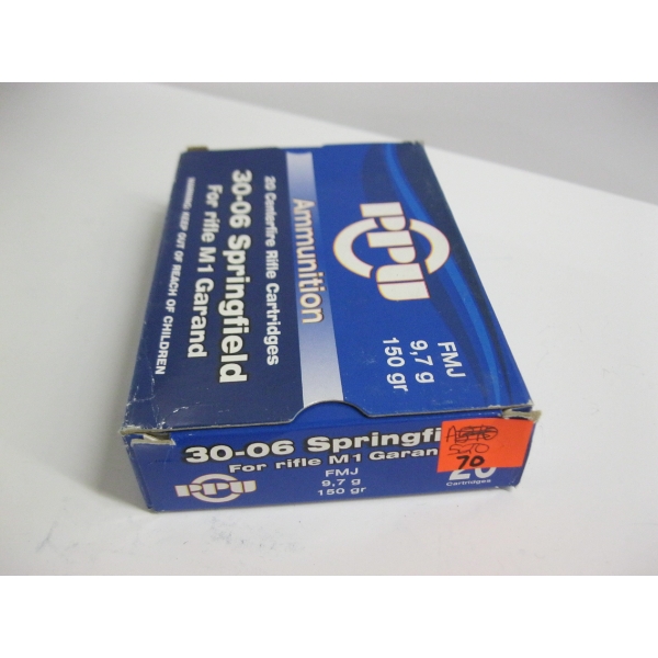 PPU 30-06 SPRG 9.7GR 150GRS FMJ|1X20 CENTERFIRE RIFLE CARTRIDGES