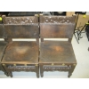 Image 4 : SPANISH REPRODUCTION LEATHER W/WOOD CARVED CHAIRS