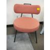 Image 1 : PINKISH/RED METAL FRAMED ROUND SEAT UPHOLSTERED CHAIR