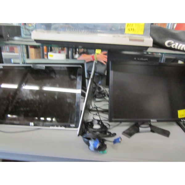 20" DELL COMPUTER MONITOR & 22" HP MONITOR