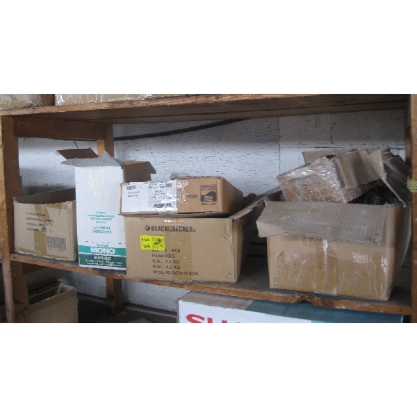 SHELF OF ASST. CABINET HINGES, ETC.
