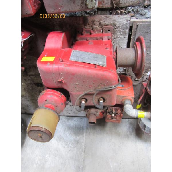 LG. WISCONSIN DUAL CYLINDER ENGINE & A SM. FARM CREST GAS WATER PUMP