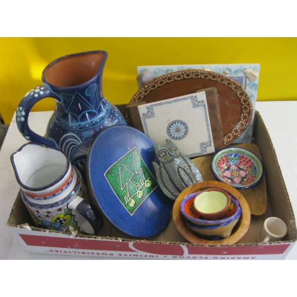 MISC. WATER PITCHERS, BOWLS, DECORATIVE ITEMS