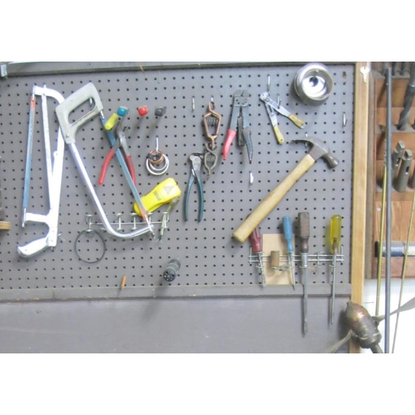 ASST. TOOLS ON PEGBOARD  