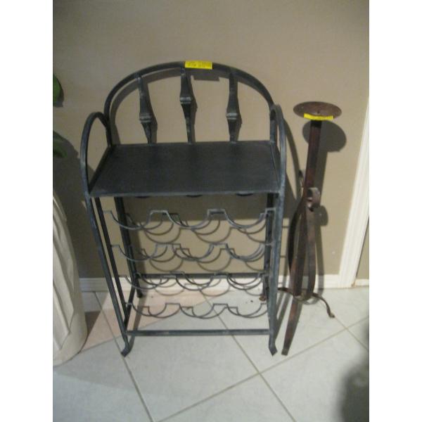 WINE RACK & CANDLE STAND
