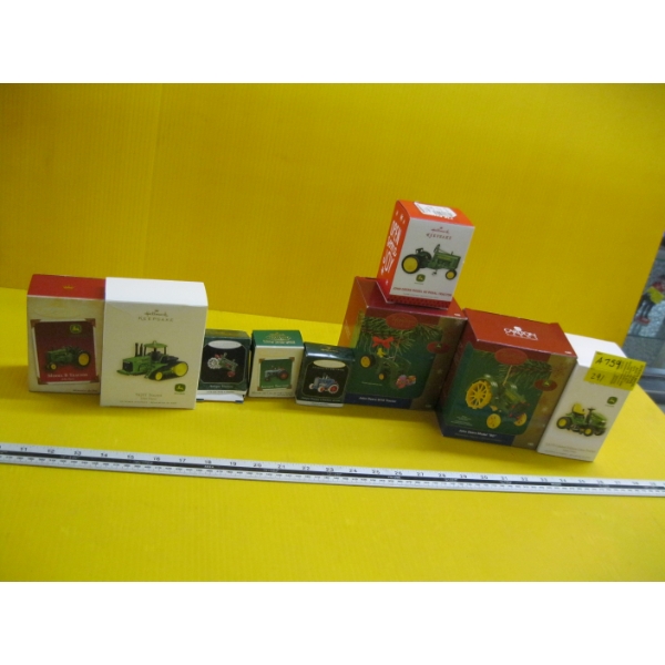 9 TRACTOR CHRISTMAS TREE ORNAMENTS