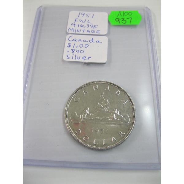 1951 CDN $1 COIN