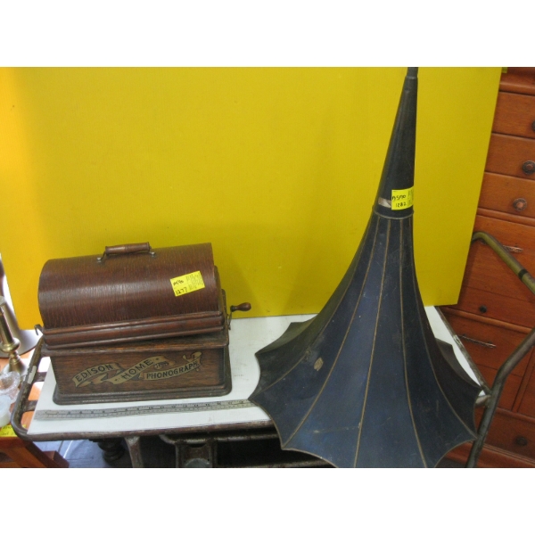 EDISON PHONOGRAPH WITH LARGE HORN