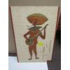Image 1 : MCM TEAK FRAMED PICTURE OF MAN W/GUITAR