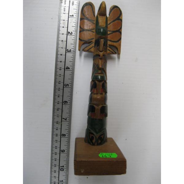 CARVED WOODEN TOTEM POLE