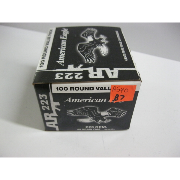 AMERICAN EAGLE .223 REM 55GRS FMJ|1X100 CENTERFIRE RIFLE CARTRIDGES