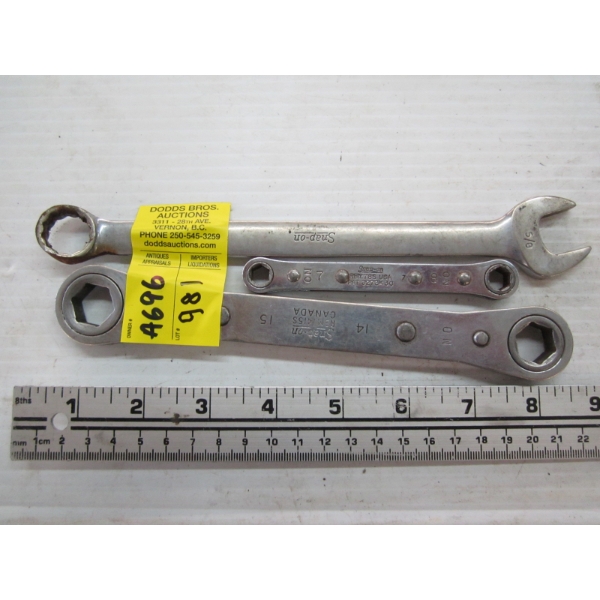 3 SNAP ON WRENCHES