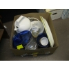 Image 1 : LG. BOX OF MISC. DISHES, PLATES, KETTLE, ETC.