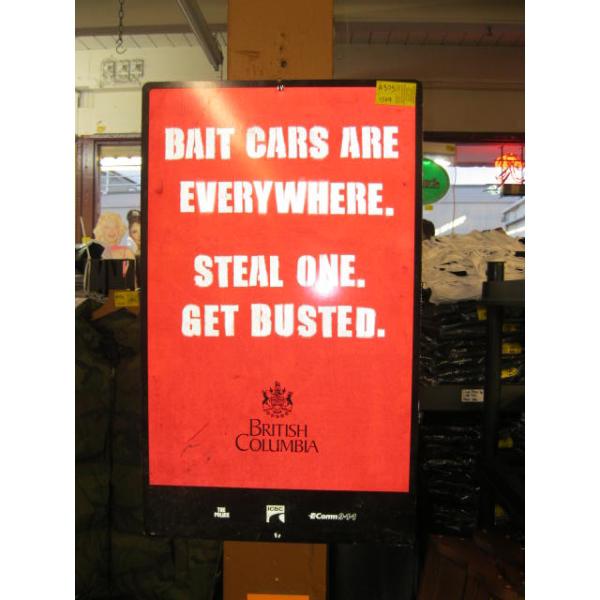 BAIT CAR SIGN