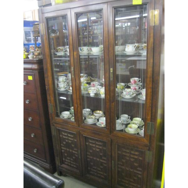 GLASS DOOR CHINA CABINET W/LOWER STORAGE