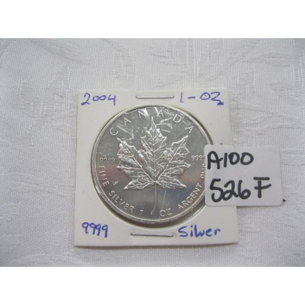 2004 1 OZ. .999 SILVER CDN $5 COIN (TAX EXEMPT)