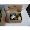 Image 5 : BOX OF MISC. OTTER LIGHT, SHOESHINE KIT, SCALE, ETC.