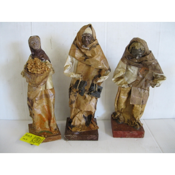 3 PAPER MACHET FIGURINES