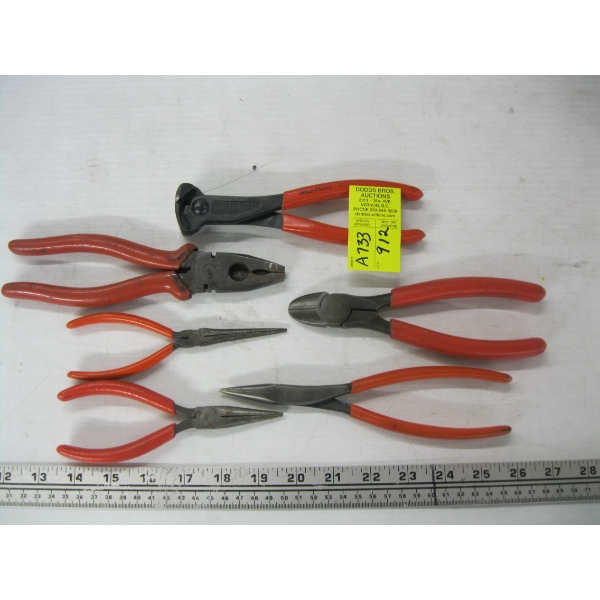 6 BLUEPOINT NEEDLE NOSE PLIERS, ETC.