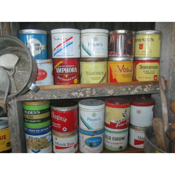 TOBACCO TINS - SOME WITHOUT LIDS